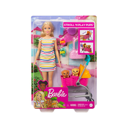 Barbie Stroll ‘N Play Pups Doll And Accessories 