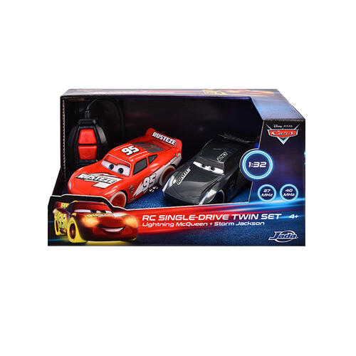 Disney Pixar Cars 1:32 RC Cars Glow Racers Twin Pack