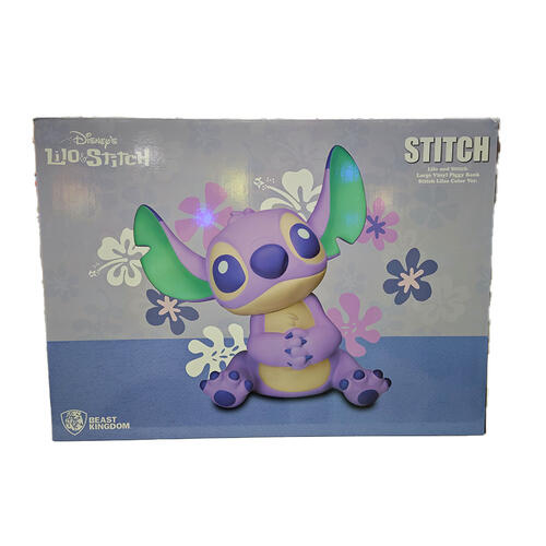 Disney Stitch Beast Kingdom Large Vinyl Piggy Bank - Stitch Lilac Color Version