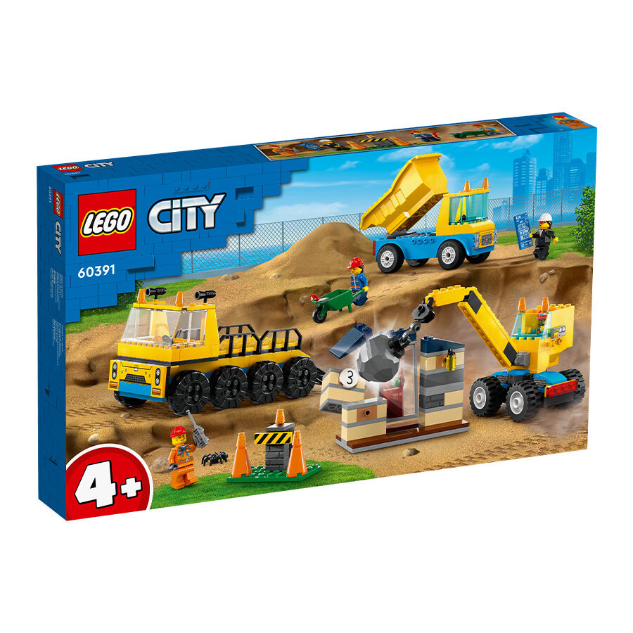 LEGO樂高城市系列Construction Trucks and Wrecking Ball Crane 60391 